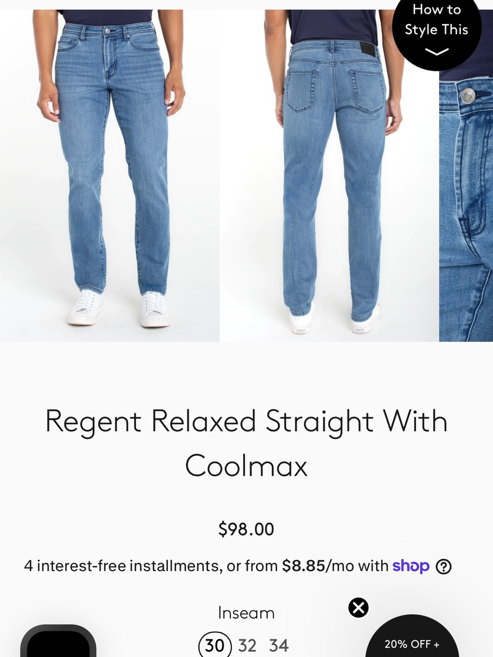 Liverpool Regent Relaxed Straight Men's Jeans - Light Blue